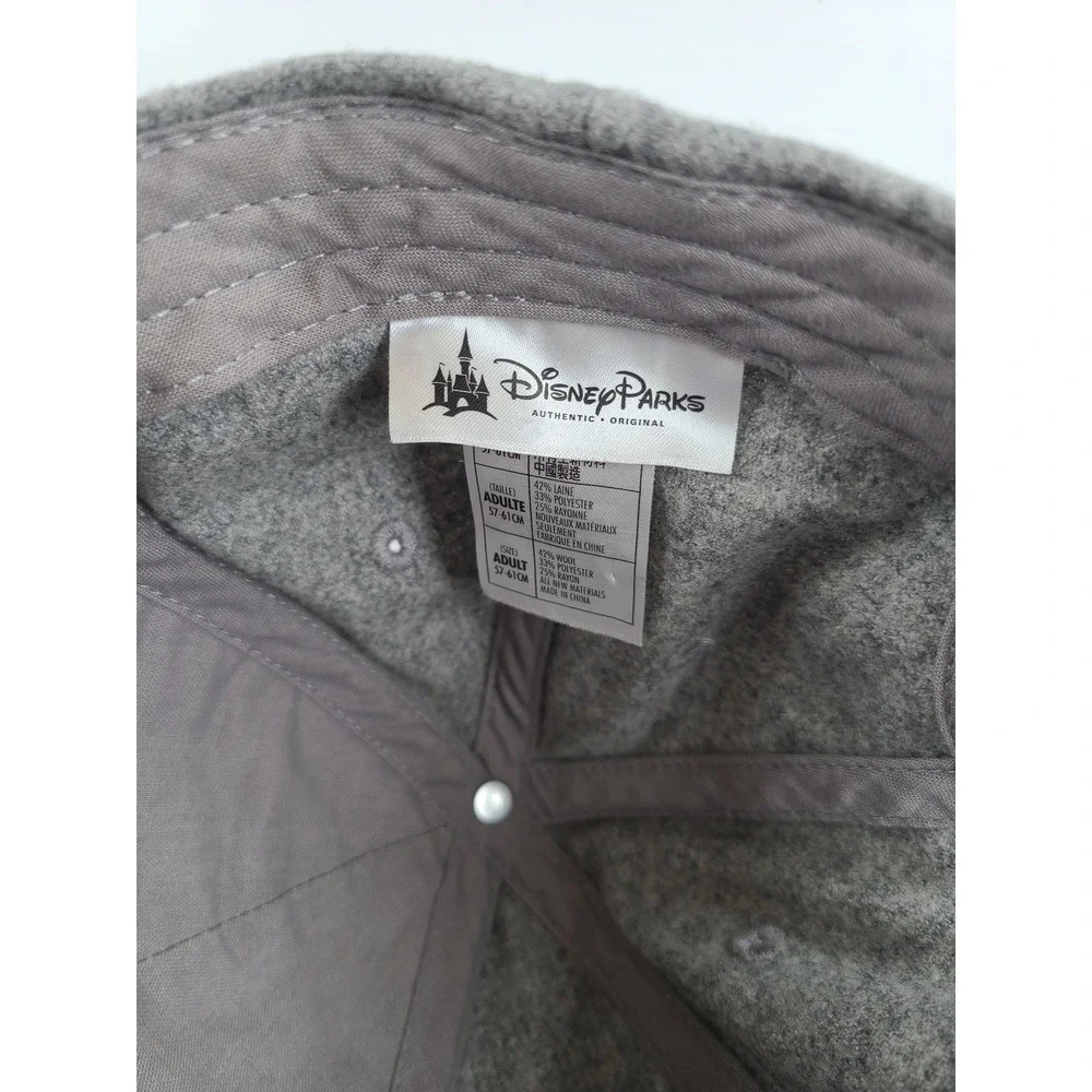 Disney Parks Mickey Mouse Wool‎ Blend Baseball Cap Gray Adjustable Adult Hat